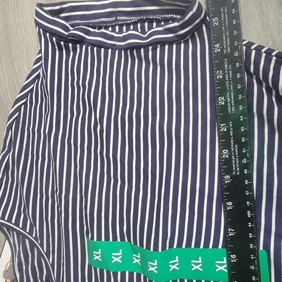 Hillary Radley Blue‎ White Stripped Dress XL Front Pockets Adjustable Waist - Picture 9 of 13